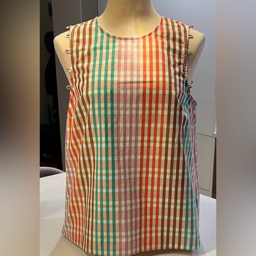 NWOT $201 Kate Spade Rainbow Plaid Top